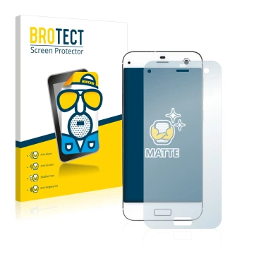 Parte frontal de un envase de producto con el logotipo de la marca BROTECT. Al lado se muestra el dispositivo ZTE Blade S7 con