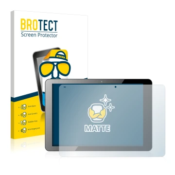 Parte frontal de un envase de producto con el logotipo de la marca BROTECT. Al lado se muestra el dispositivo Chuwi Hi12 con s