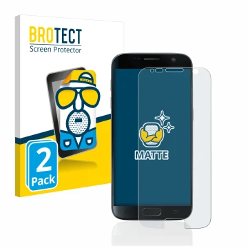 Parte frontal de un envase de producto con el logotipo de la marca BROTECT. Al lado se muestra el dispositivo Samsung Galaxy S