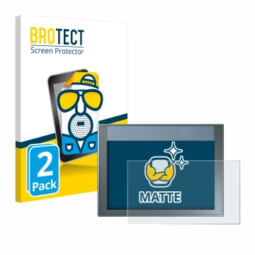 Parte frontal de un envase de producto con el logotipo de la marca BROTECT. Al lado se muestra el dispositivo Siemens Simatic 