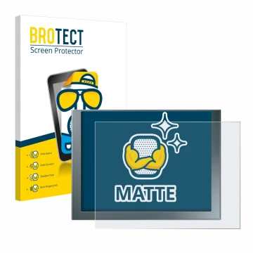 Parte frontal de un envase de producto con el logotipo de la marca BROTECT. Al lado se muestra el dispositivo Siemens Simatic 