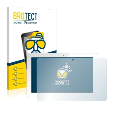 Parte frontal de un envase de producto con el logotipo de la marca BROTECT. Al lado se muestra el dispositivo Odys Rise 10 Qua