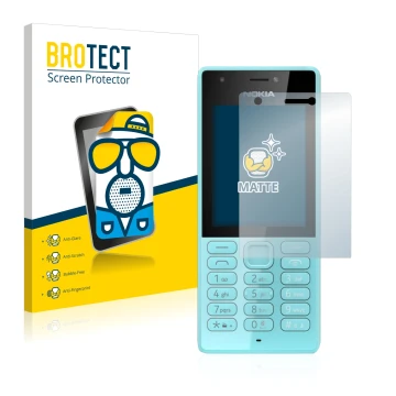 Parte frontal de un envase de producto con el logotipo de la marca BROTECT. Al lado se muestra el dispositivo Nokia 216 con su