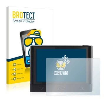 Parte frontal de un envase de producto con el logotipo de la marca BROTECT. Al lado se muestra el dispositivo Coyote Mini con 