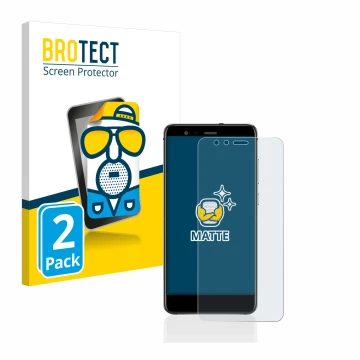 Parte frontal de un envase de producto con el logotipo de la marca BROTECT. Al lado se muestra el dispositivo Huawei P10 Lite 