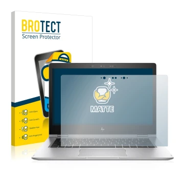 Parte frontal de un envase de producto con el logotipo de la marca BROTECT. Al lado se muestra el dispositivo HP EliteBook x36