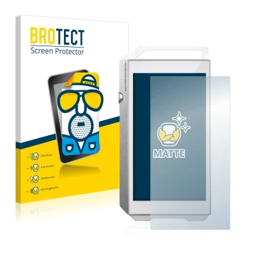 Parte frontal de un envase de producto con el logotipo de la marca BROTECT. Al lado se muestra el dispositivo Pioneer XDP-100R