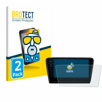 Parte frontal de un envase de producto con el logotipo de la marca BROTECT. Al lado se muestra el dispositivo Skoda Octavia 20