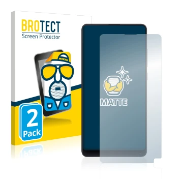 Parte frontal de un envase de producto con el logotipo de la marca BROTECT. Al lado se muestra el dispositivo Xiaomi Mi Mix 2S