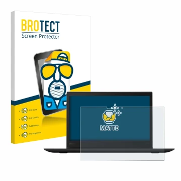 Parte frontal de un envase de producto con el logotipo de la marca BROTECT. Al lado se muestra el dispositivo Lenovo ThinkPad 