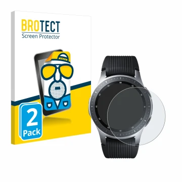 Parte frontal de un envase de producto con el logotipo de la marca BROTECT. Al lado se muestra el dispositivo Samsung Galaxy W