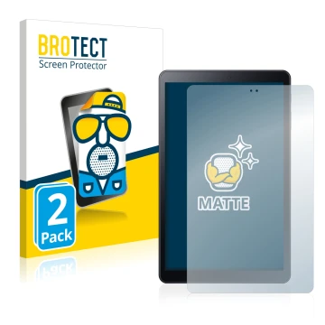 Parte frontal de un envase de producto con el logotipo de la marca BROTECT. Al lado se muestra el dispositivo Samsung Galaxy T