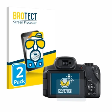 Parte frontal de un envase de producto con el logotipo de la marca BROTECT. Al lado se muestra el dispositivo Canon PowerShot 