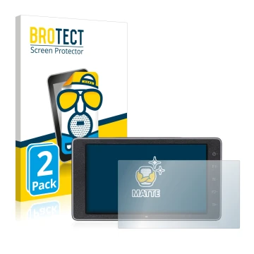 Parte frontal de un envase de producto con el logotipo de la marca BROTECT. Al lado se muestra el dispositivo DJI Crystalsky (