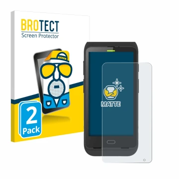 Parte frontal de un envase de producto con el logotipo de la marca BROTECT. Al lado se muestra el dispositivo Honeywell Dolphi