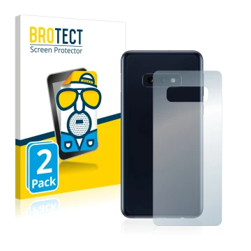 Parte frontal de un envase de producto con el logotipo de la marca BROTECT. Al lado se muestra el dispositivo Samsung Galaxy S