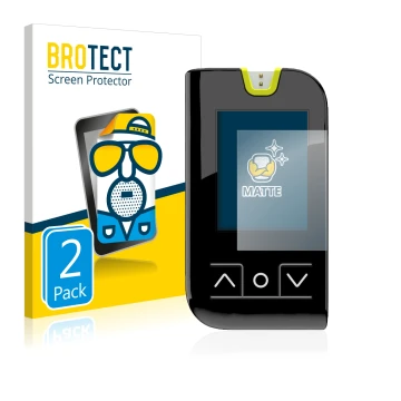 Parte frontal de un envase de producto con el logotipo de la marca BROTECT. Al lado se muestra el dispositivo Mylife Unio Neva