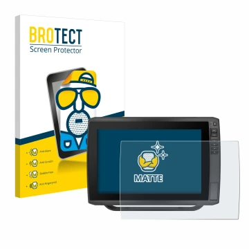 Parte frontal de un envase de producto con el logotipo de la marca BROTECT. Al lado se muestra el dispositivo Garmin ECHOMAP U