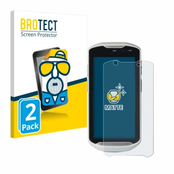 Parte frontal de un envase de producto con el logotipo de la marca BROTECT. Al lado se muestra el dispositivo Zebra TC52-HC co