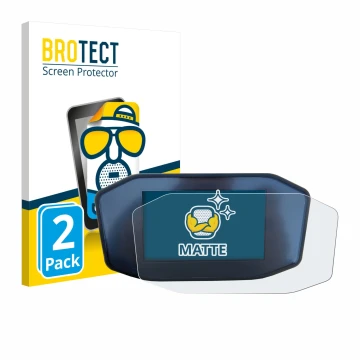 Parte frontal de un envase de producto con el logotipo de la marca BROTECT. Al lado se muestra el dispositivo KTM 1290 Super D