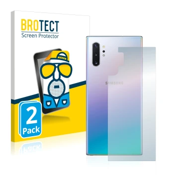 Parte frontal de un envase de producto con el logotipo de la marca BROTECT. Al lado se muestra el dispositivo Samsung Galaxy N