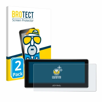 Parte frontal de un envase de producto con el logotipo de la marca BROTECT. Al lado se muestra el dispositivo Joying 4G Car Ra