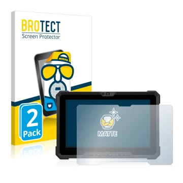 Parte frontal de un envase de producto con el logotipo de la marca BROTECT. Al lado se muestra el dispositivo Dell Latitude 72