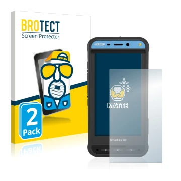 Parte frontal de un envase de producto con el logotipo de la marca BROTECT. Al lado se muestra el dispositivo Ecom Smart-Ex 02