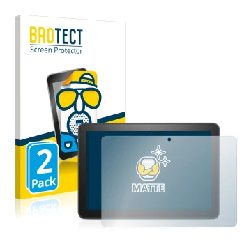 Parte frontal de un envase de producto con el logotipo de la marca BROTECT. Al lado se muestra el dispositivo Amazon Fire HD 8