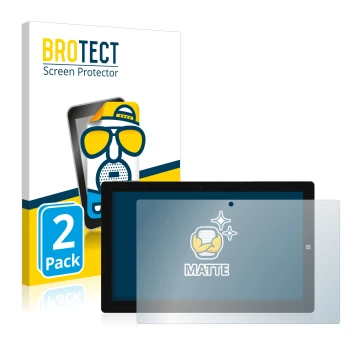 Parte frontal de un envase de producto con el logotipo de la marca BROTECT. Al lado se muestra el dispositivo Chuwi UBook 11.6