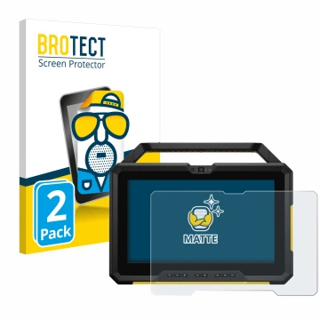 Parte frontal de un envase de producto con el logotipo de la marca BROTECT. Al lado se muestra el dispositivo Dell Latitude 72