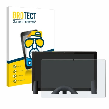 Parte frontal de un envase de producto con el logotipo de la marca BROTECT. Al lado se muestra el dispositivo Peloton Bike con