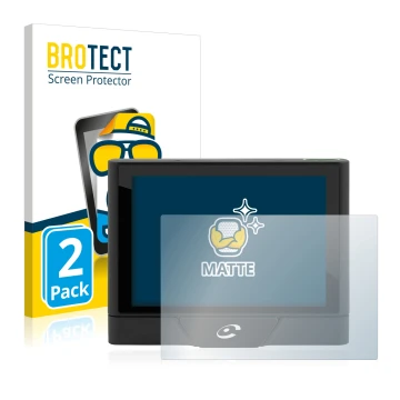 Parte frontal de un envase de producto con el logotipo de la marca BROTECT. Al lado se muestra el dispositivo Coyote UP con su