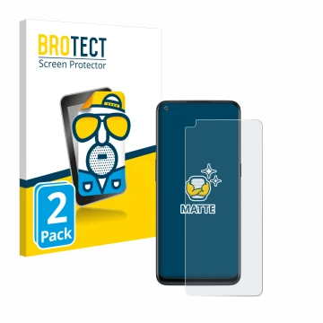 Parte frontal de un envase de producto con el logotipo de la marca BROTECT. Al lado se muestra el dispositivo OnePlus Nord N10