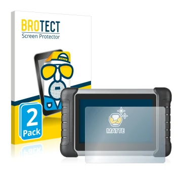 Parte frontal de un envase de producto con el logotipo de la marca BROTECT. Al lado se muestra el dispositivo Autel MaxiCOM MK