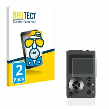 Parte frontal de un envase de producto con el logotipo de la marca BROTECT. Al lado se muestra el dispositivo Surfans F20 con 
