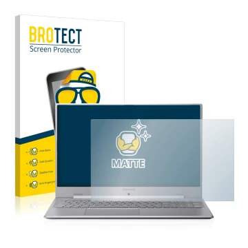 Parte frontal de un envase de producto con el logotipo de la marca BROTECT. Al lado se muestra el dispositivo MEDION Akoya S17