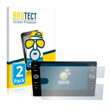 Parte frontal de un envase de producto con el logotipo de la marca BROTECT. Al lado se muestra el dispositivo Volkswagen Tigua