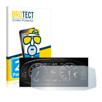 Parte frontal de un envase de producto con el logotipo de la marca BROTECT. Al lado se muestra el dispositivo Seat Ateca Facel