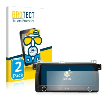 Parte frontal de un envase de producto con el logotipo de la marca BROTECT. Al lado se muestra el dispositivo Xtrons PQ8046BL 