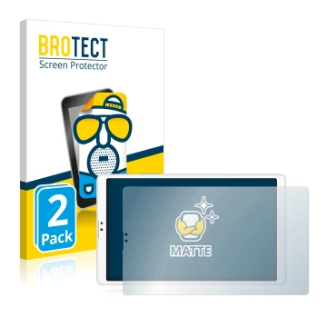 Parte frontal de un envase de producto con el logotipo de la marca BROTECT. Al lado se muestra el dispositivo Samsung Galaxy T