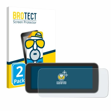 Parte frontal de un envase de producto con el logotipo de la marca BROTECT. Al lado se muestra el dispositivo Fiat 500 E Uconn