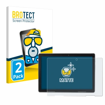 Parte frontal de un envase de producto con el logotipo de la marca BROTECT. Al lado se muestra el dispositivo MEDION Lifetab P