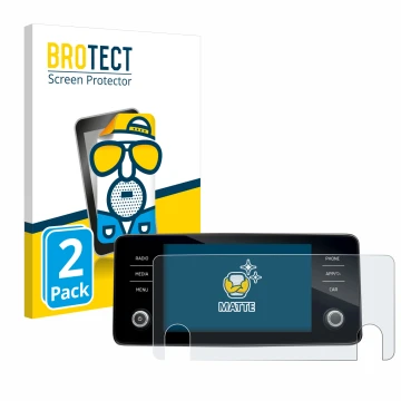 Parte frontal de un envase de producto con el logotipo de la marca BROTECT. Al lado se muestra el dispositivo Skoda Bolero 202