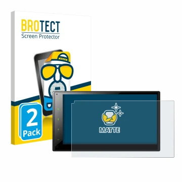 Parte frontal de un envase de producto con el logotipo de la marca BROTECT. Al lado se muestra el dispositivo Pioneer SPH-DA16