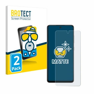 Parte frontal de un envase de producto con el logotipo de la marca BROTECT. Al lado se muestra el dispositivo Samsung Galaxy A