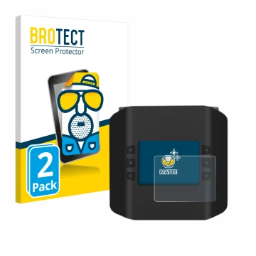 Parte frontal de un envase de producto con el logotipo de la marca BROTECT. Al lado se muestra el dispositivo ISDT Smart Duo C