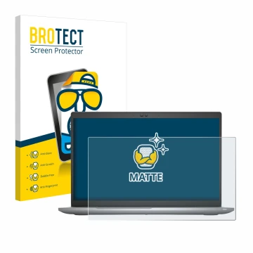 Parte frontal de un envase de producto con el logotipo de la marca BROTECT. Al lado se muestra el dispositivo Dell Latitude 55