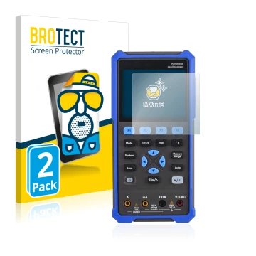 Parte frontal de un envase de producto con el logotipo de la marca BROTECT. Al lado se muestra el dispositivo Owon HDS 200 Ser