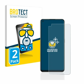 Parte frontal de un envase de producto con el logotipo de la marca BROTECT. Al lado se muestra el dispositivo realme GT 2 Pro 